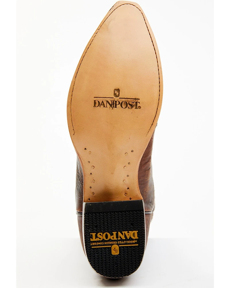 Dan Post Men's Embossed Star & Studded Basketweave Western Leather Boots - Snip Toe