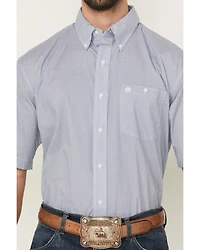Wrangler Men's Geo Print Short Sleeve Button-Down Stretch Western Shirt