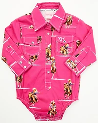 Cowgirl Hardware Infant Girls' Print Long Sleeve Snap Onesie