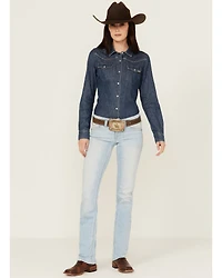 Ariat Women's Light Wash Zayla Low Rise Straight Leg Stretch Denim Jeans