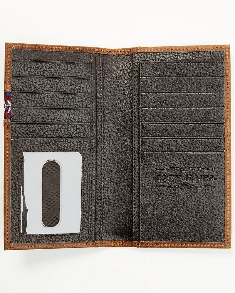 Cody James Men's Leroy Leather Southwestern Woven Inlay Rodeo Wallet