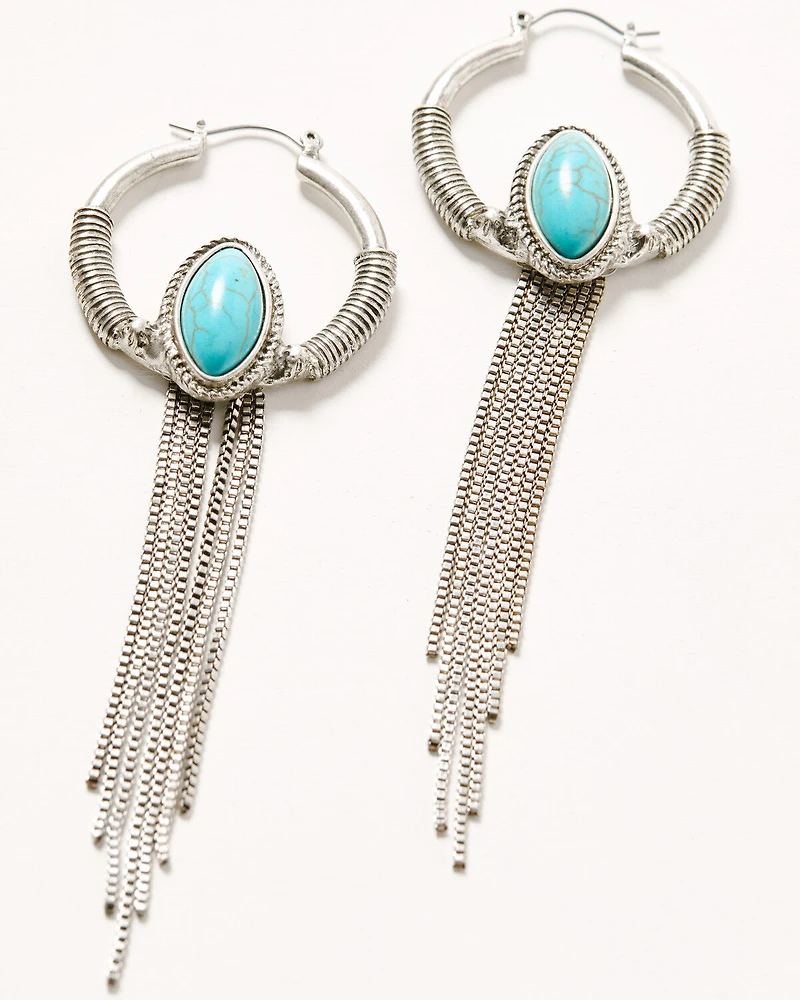 Shyanne Women's Fringe Hoop Earrings