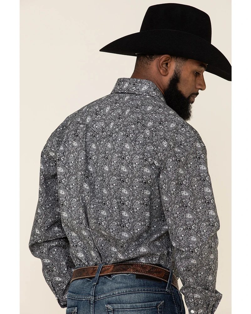 Rough Stock By Panhandle Men's Atalaya Stretch Paisley Print Long Sleeve Western Shirt