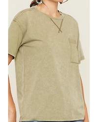 Cleo & Wolf Women's Boyfriend Short Sleeve Pocket Tee
