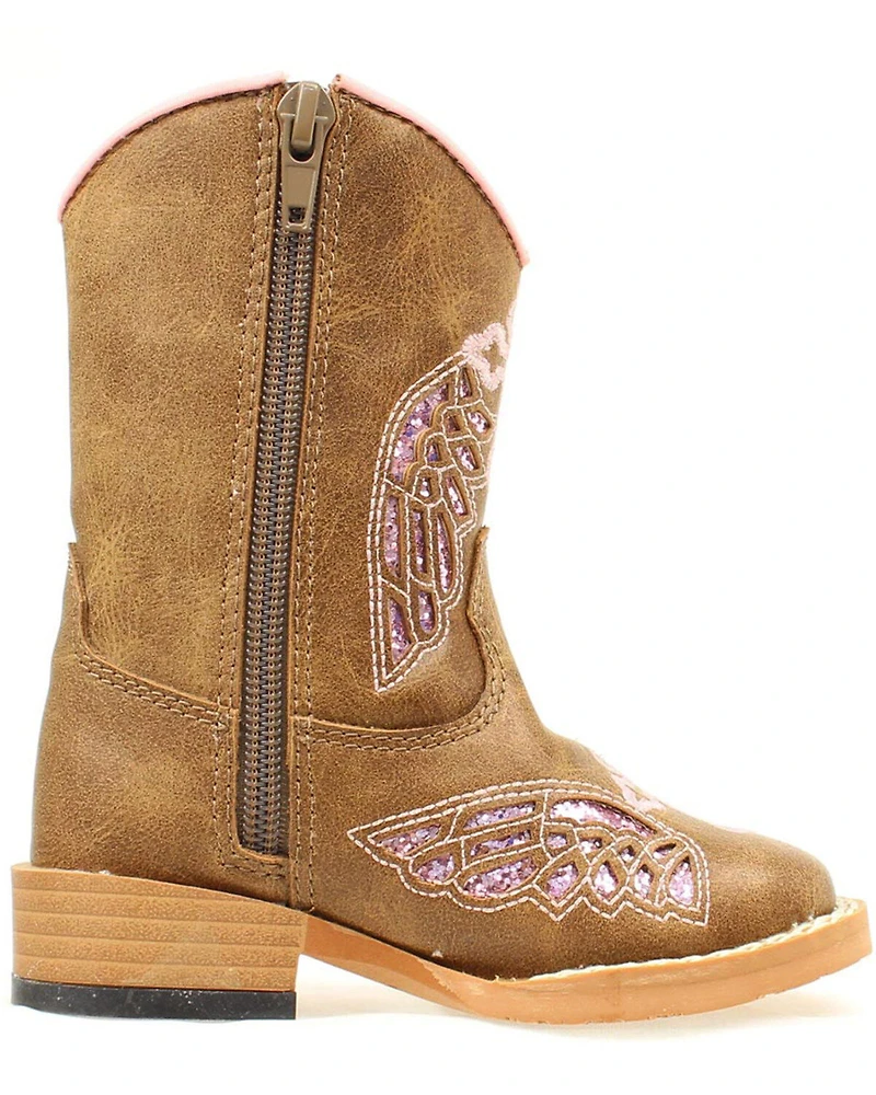 Blazin Roxx Toddler Girls' Gracie Wing Cross Inlay Boots