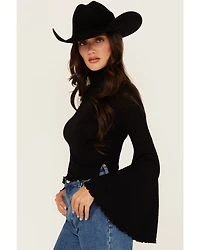 Shyanne Women's Mock Neck Long Bell Sleeve Top