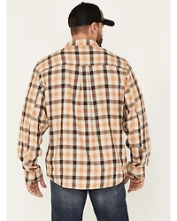 Brothers and Sons Men's Plaid Print Long Sleeve Button Down Flannel Shirt