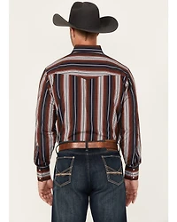 Ely Walker Men's Striped Long Sleeve Pearl Snap Western Shirt