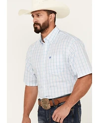 Wrangler Men's Classic Plaid Print Short Sleeve Button-Down Western Shirt - Tall
