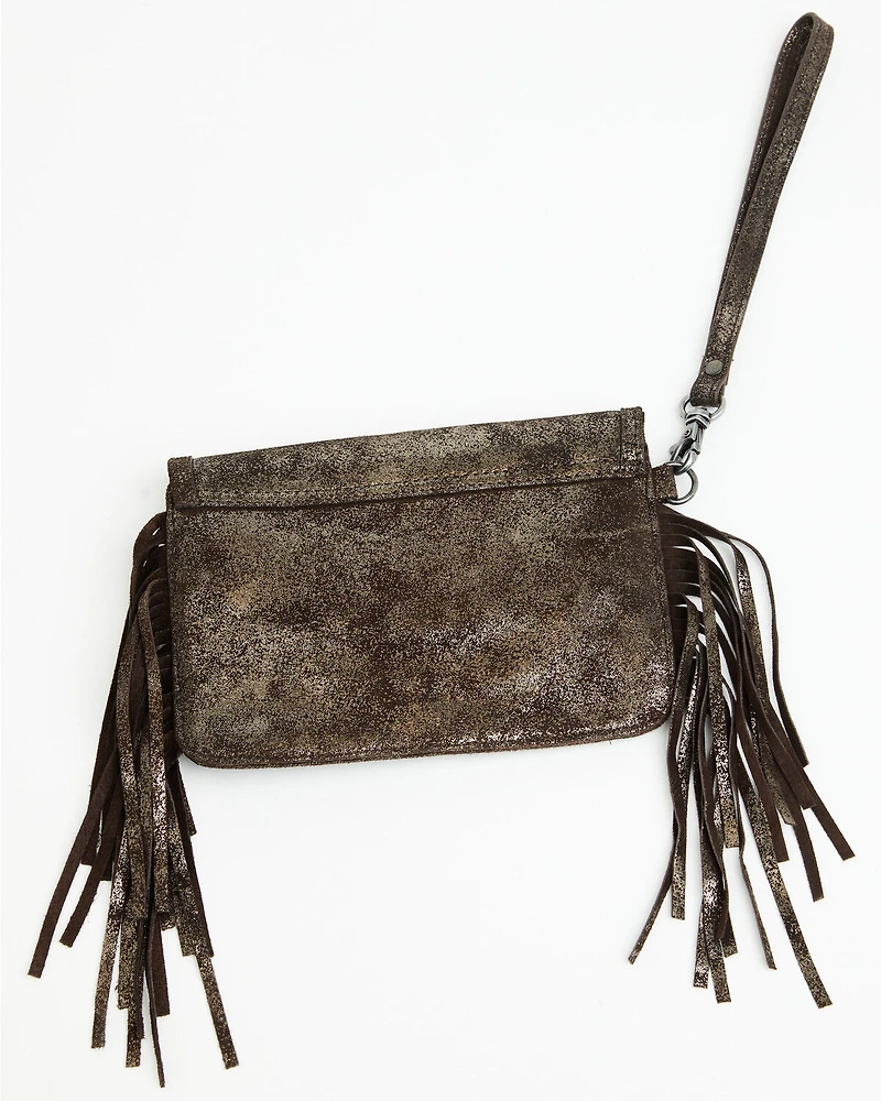 Idyllwind Women's Briley Oversized Metallic Fringe Clutch