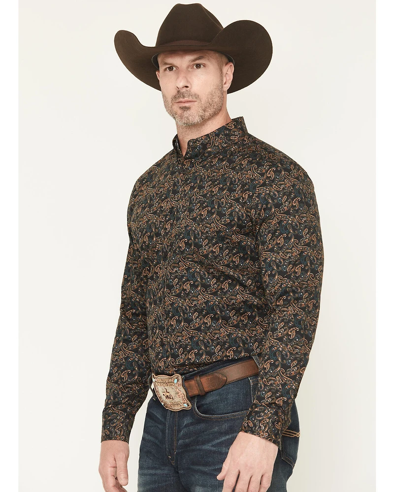 Cody James Men's Cumberland Paisley Print Long Sleeve Button-Down Stretch Western Shirt