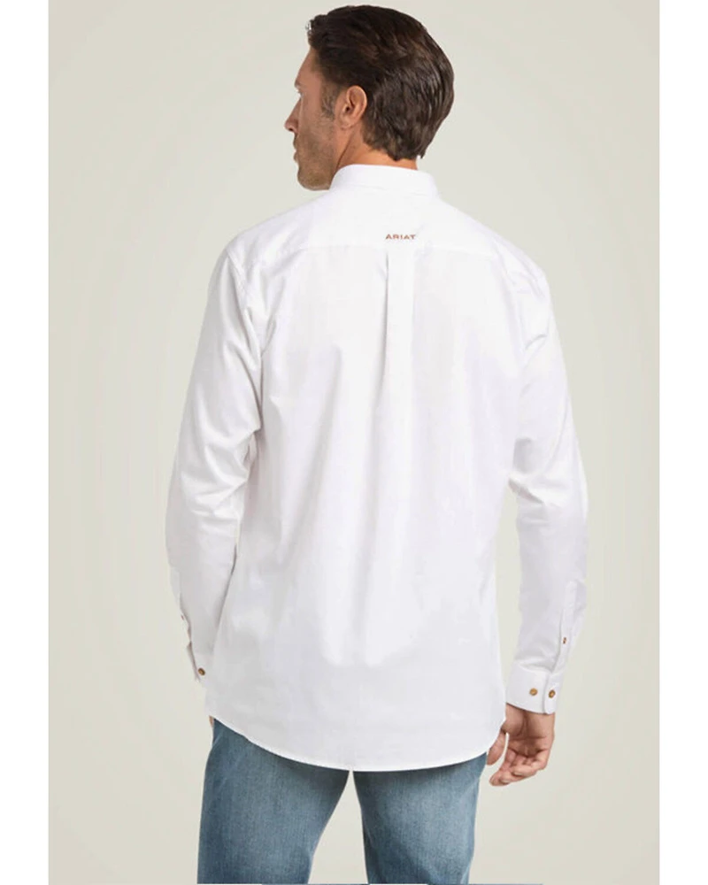 Ariat Men's Solid Twill Fitted Long Sleeve Button-Down Western Shirt
