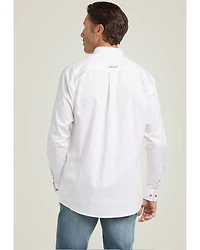 Ariat Men's Solid Twill Fitted Long Sleeve Button-Down Western Shirt