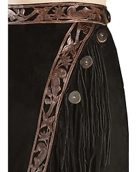 Kobler Leather Women's Tooled & Fringe Sedona Suede Skirt