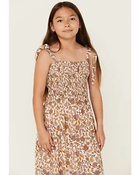Cotton & Rye Girls' Floral Print Maxi Dress