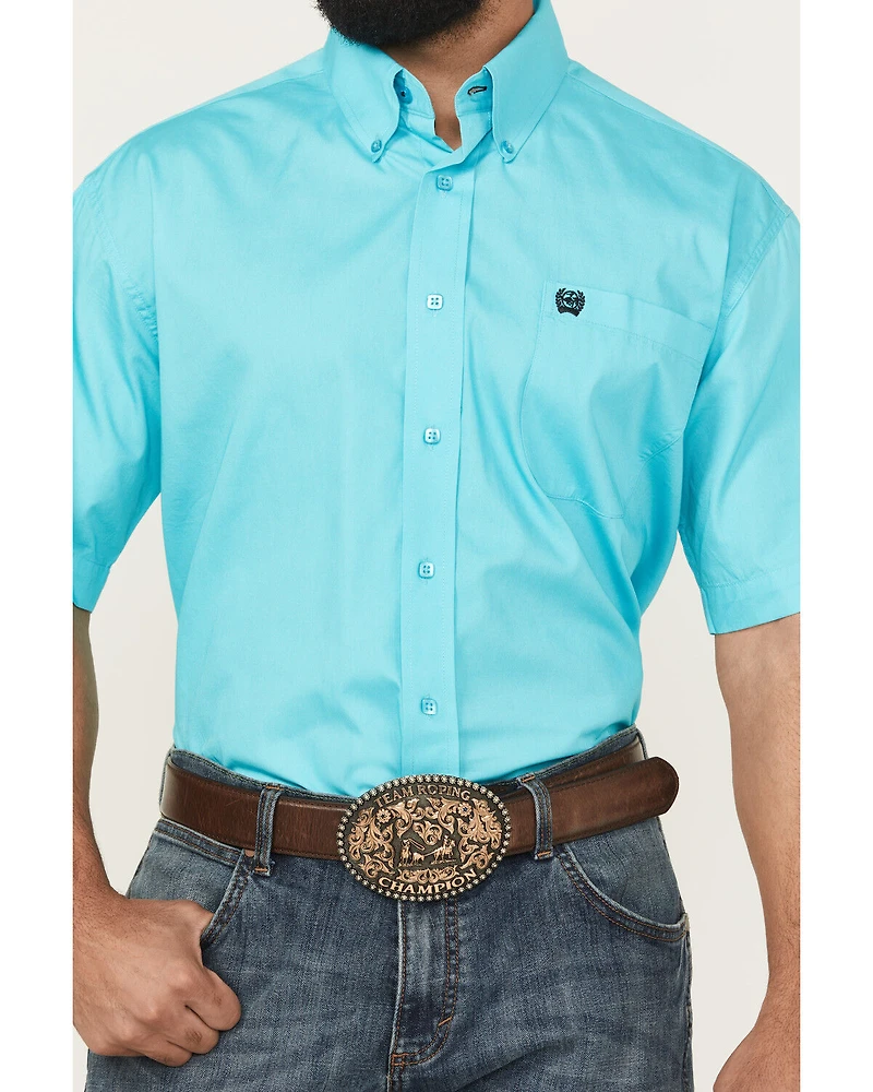Cinch Men's Solid Short Sleeve Button-Down Western Shirt - Big