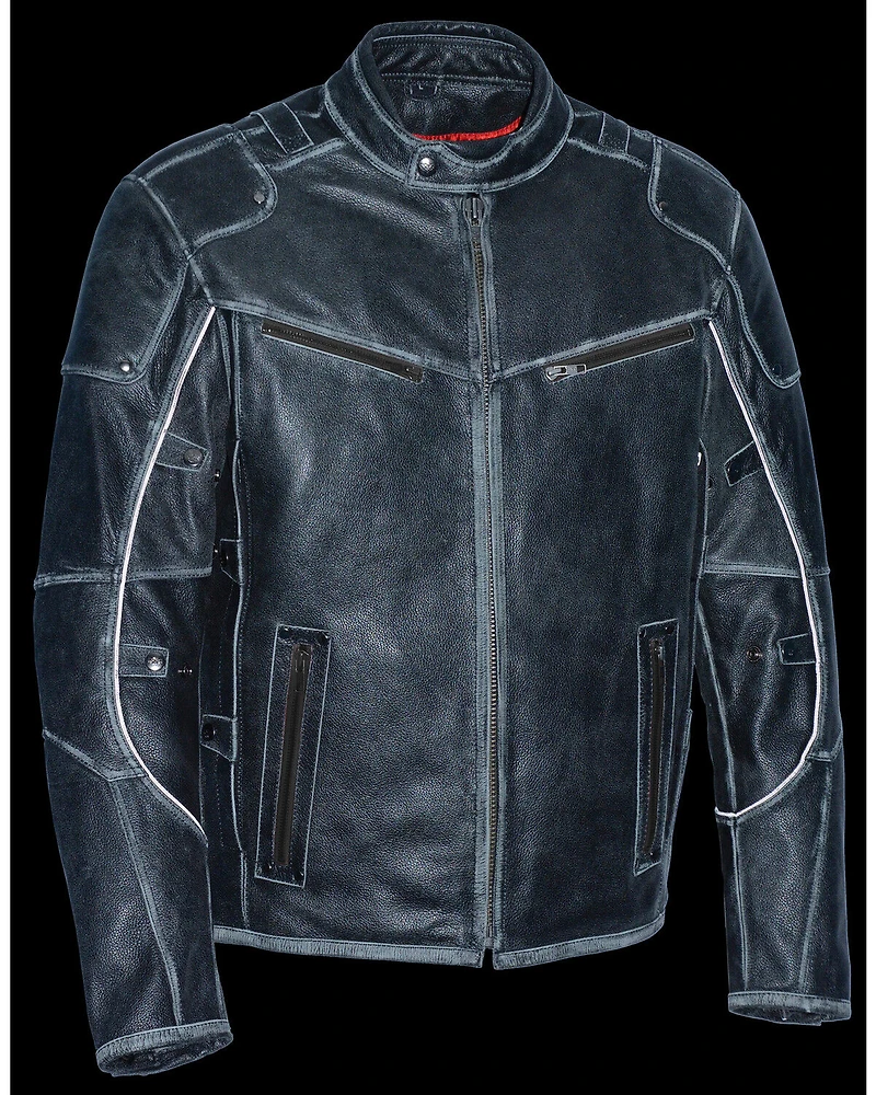 Milwaukee Leather Men's Vintage Distressed Triple Vented Jacket - 4X