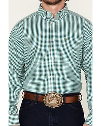 Ariat Men's Wrinkle Free Gus Plaid Print Long Sleeve Button-Down Western Shirt