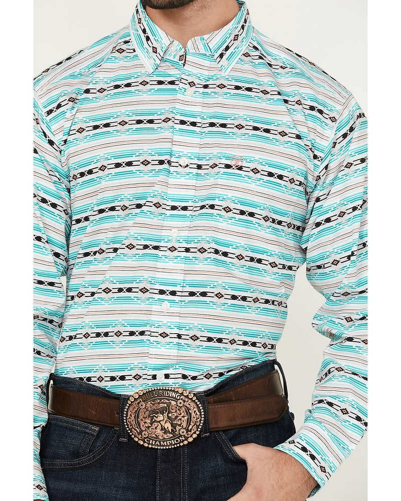 Ariat Men's Jefferson Southwestern Striped Long Sleeve Button-Down Western Shirt - Tall
