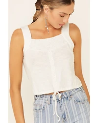 Rock & Roll Denim Women's Lace Insert Crop Tank Top