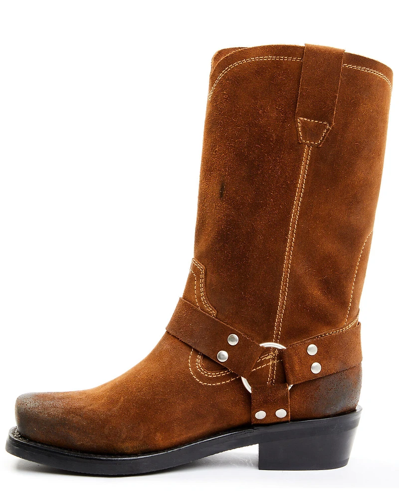 Brothers and Sons Men's Pull-On Roughout Motorcycle Boots - Square Toe