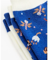 RANK 45® Girls' Floating Flowers & Horses Crew Socks - 2-Pack