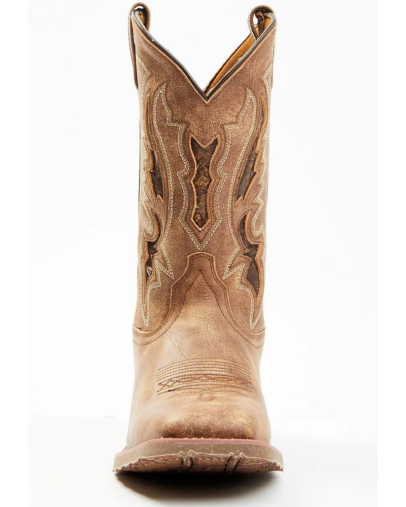 Laredo Men's Distressed Leather Western Boots - Broad Square Toe