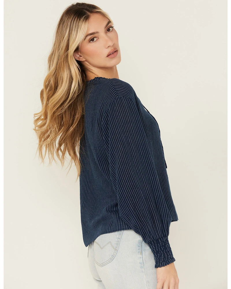 Cleo + Wolf Women's Striped Long Sleeve Peasant Top
