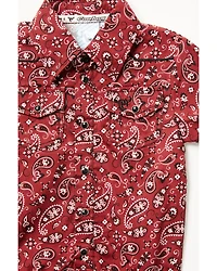 Cowboy Hardware Infant Boys' Bandana Paisley Print Short Sleeve Snap Onesie