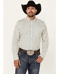 Cody James Men's Gunsmoke Striped Print Long Sleeve Button-Down Stretch Western Shirt