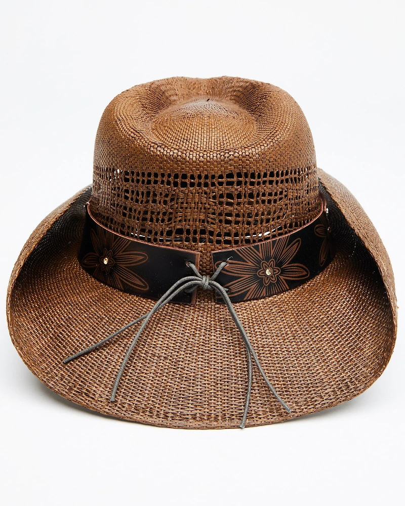 Shyanne Women's Brown Shane Raffia Straw Western Hat