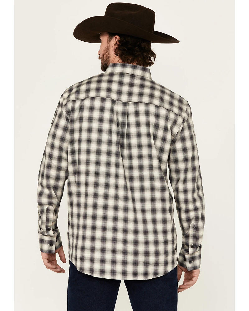 Cody James Men's Palamino Plaid Print Long Sleeve Button-Down Stretch Western Shirt - Tall