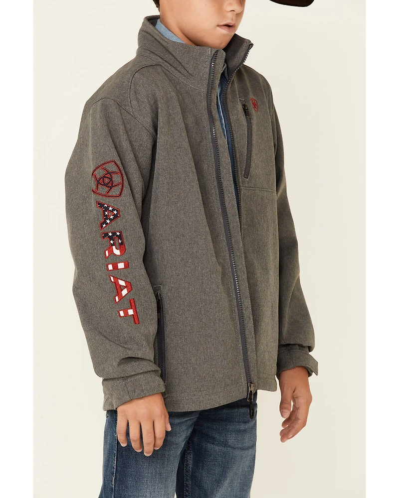 Ariat Boys' Americana Logo 2.0 Zip-Front Softshell Jacket