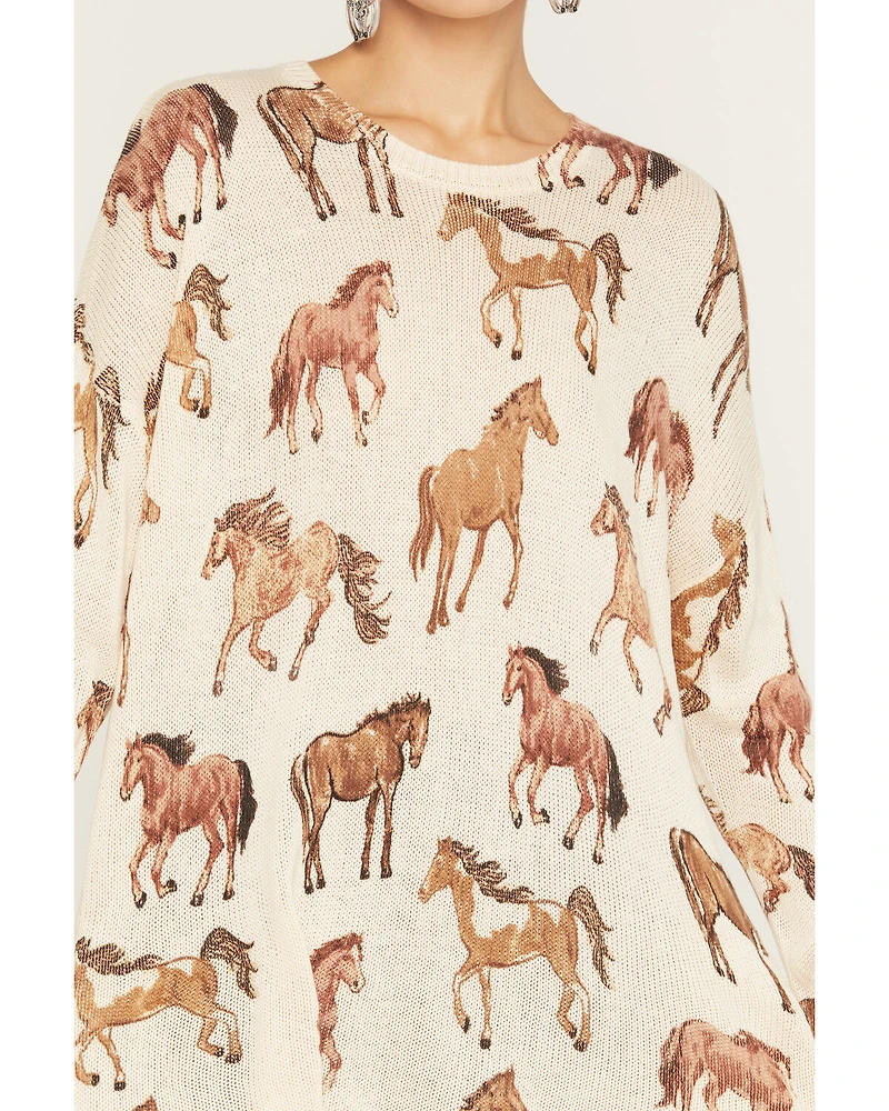 Show Me Your Mumu Women's Running Horse Sweater