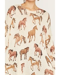 Show Me Your Mumu Women's Running Horse Sweater