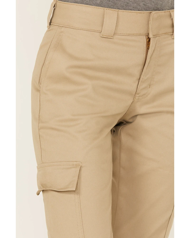 Dickies Women's Mid Rise Straight Stretch Twill Cargo Work Pants