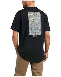 Ariat Men's Rebar Workman Reflective Flag Graphic Work Pocket T-Shirt - Big