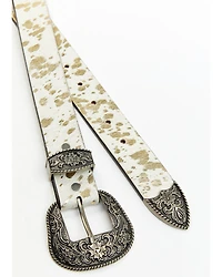 Shyanne Women's Foil Hair-On Cowhide Belt