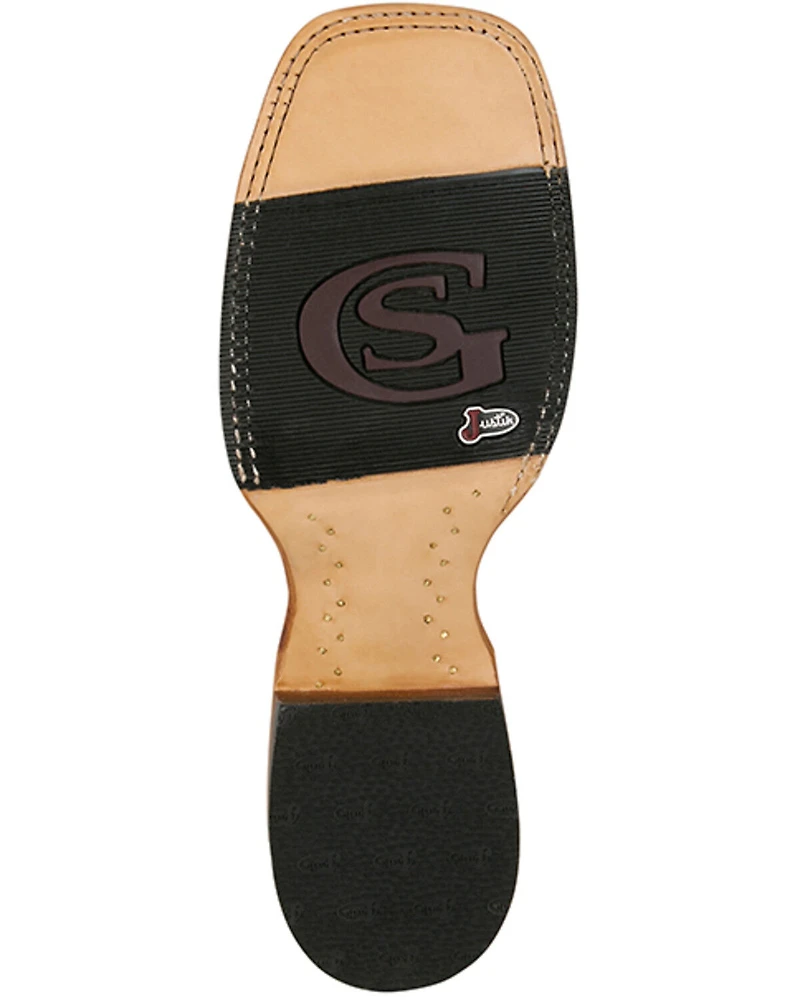 Justin Men's San Antone Exotic Caiman Western Boots - Broad Square Toe