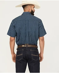 Roper Men's West Made Geo Print Short Sleeve Pearl Snap Western Shirt