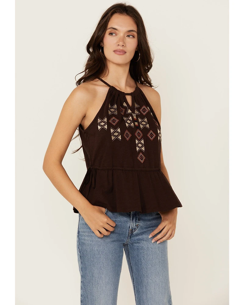 Shyanne Women's Embroidered Side Tie Tank Top