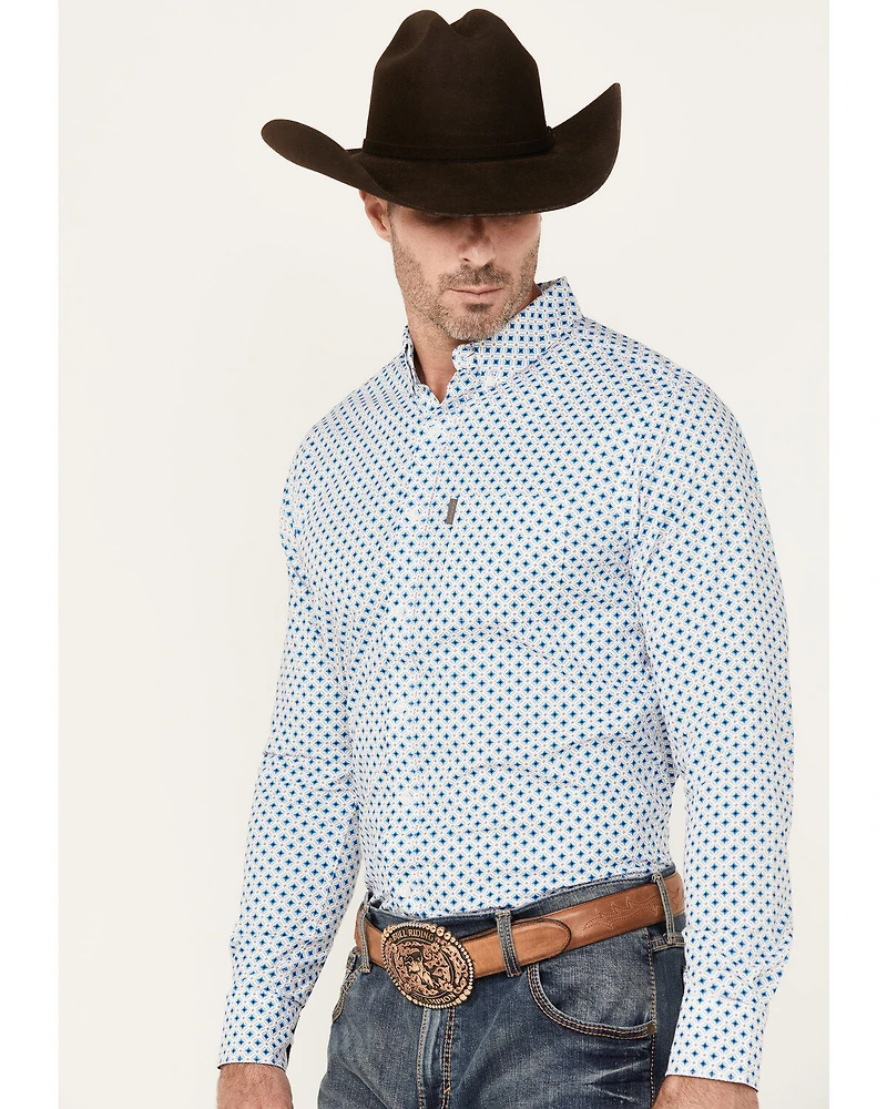 Ariat Men's Mac Geo Print Long Sleeve Button-Down Stretch Western Shirt