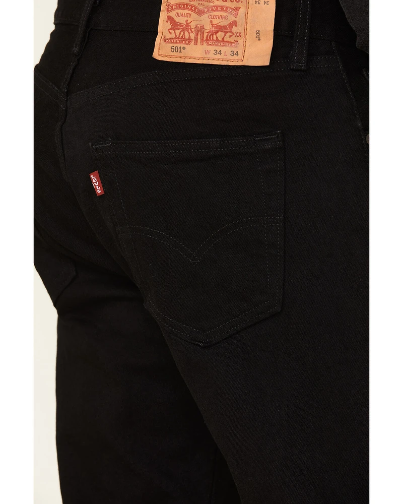 Levi's Men's 501 Black Original Fit Stretch Straight Jeans