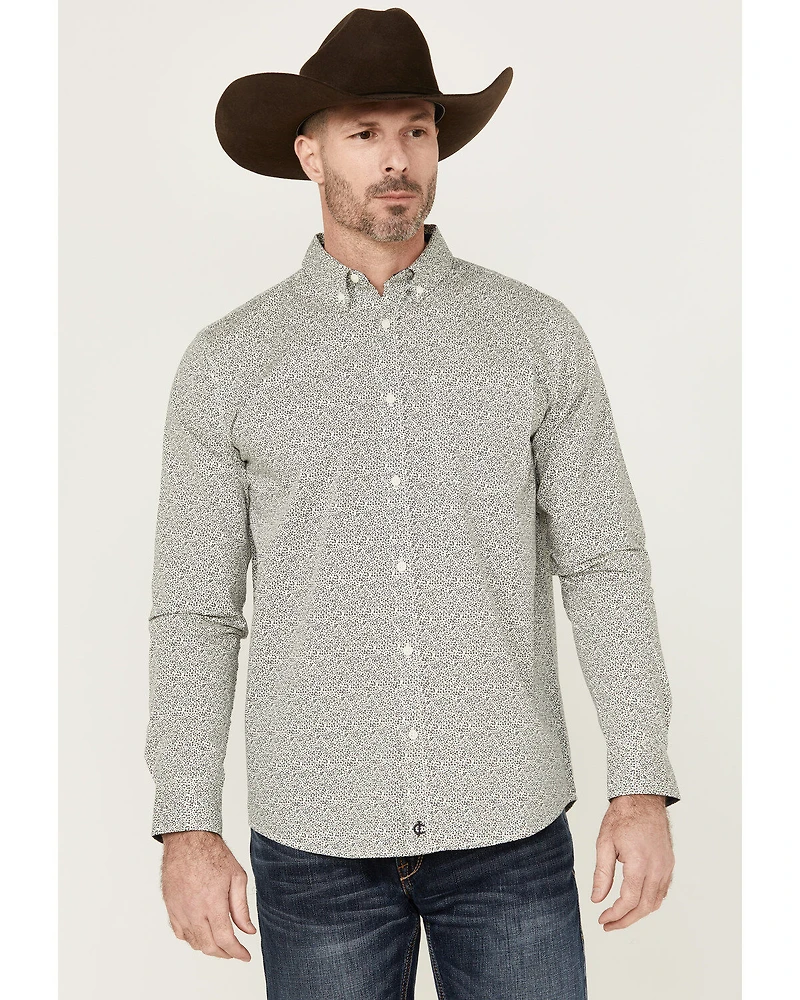 Cody James Men's Blurred Vision Floral Print Long Sleeve Button-Down Performance Stretch Western Shirt