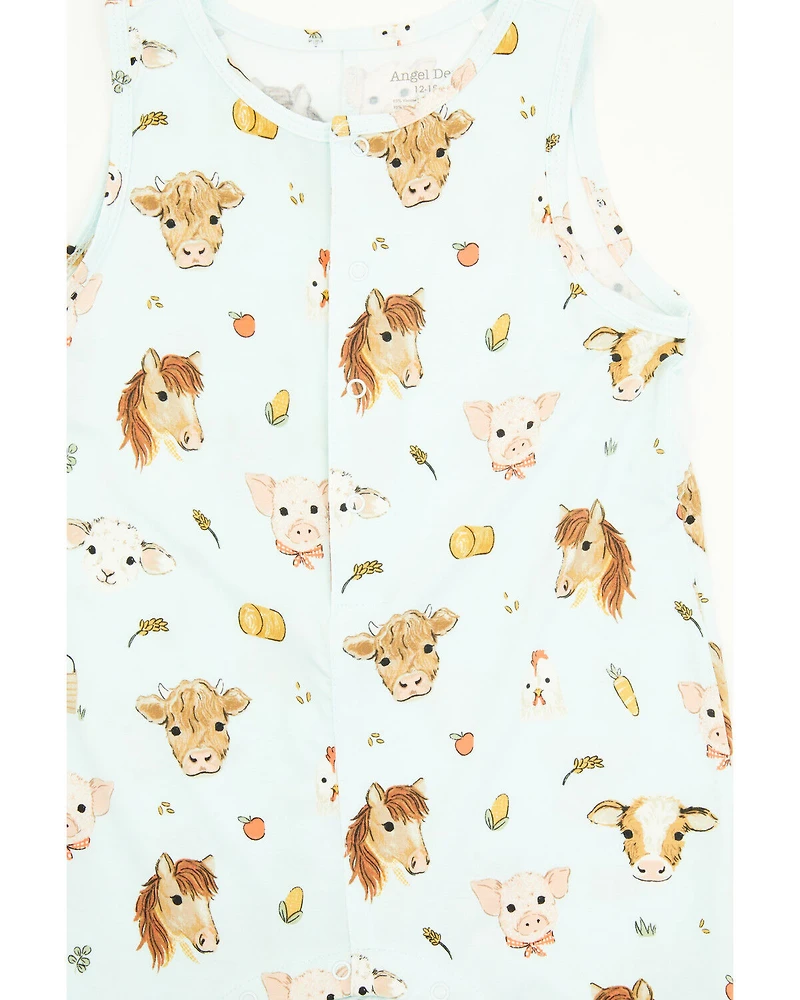 Angel Dear Infant Boys' Animal Faces Sleeveless Romper Onesie