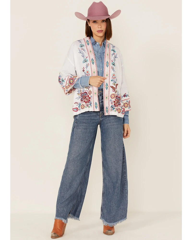 Johnny Was Women's Sicilia Embroidered Linen Kimono