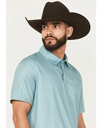 Panhandle Slim Men's Geo Print Short Sleeve Snap Performance Polo Shirt