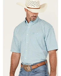 Wrangler Men's Classic Plaid Print Short Sleeve Button-Down Western Shirt
