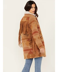 Idyllwind Women's Nettie Sherpa Collar Tonal Blanket Coat