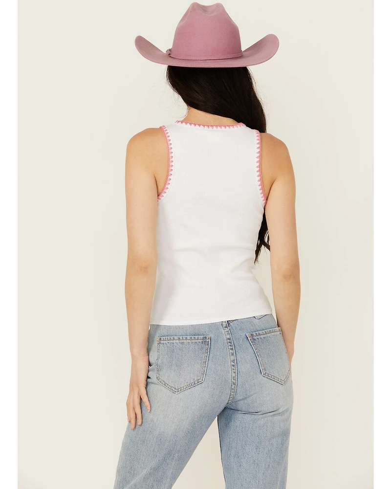 White Crow Women's Embroidered Sweetheart Rodeo Graphic Tank